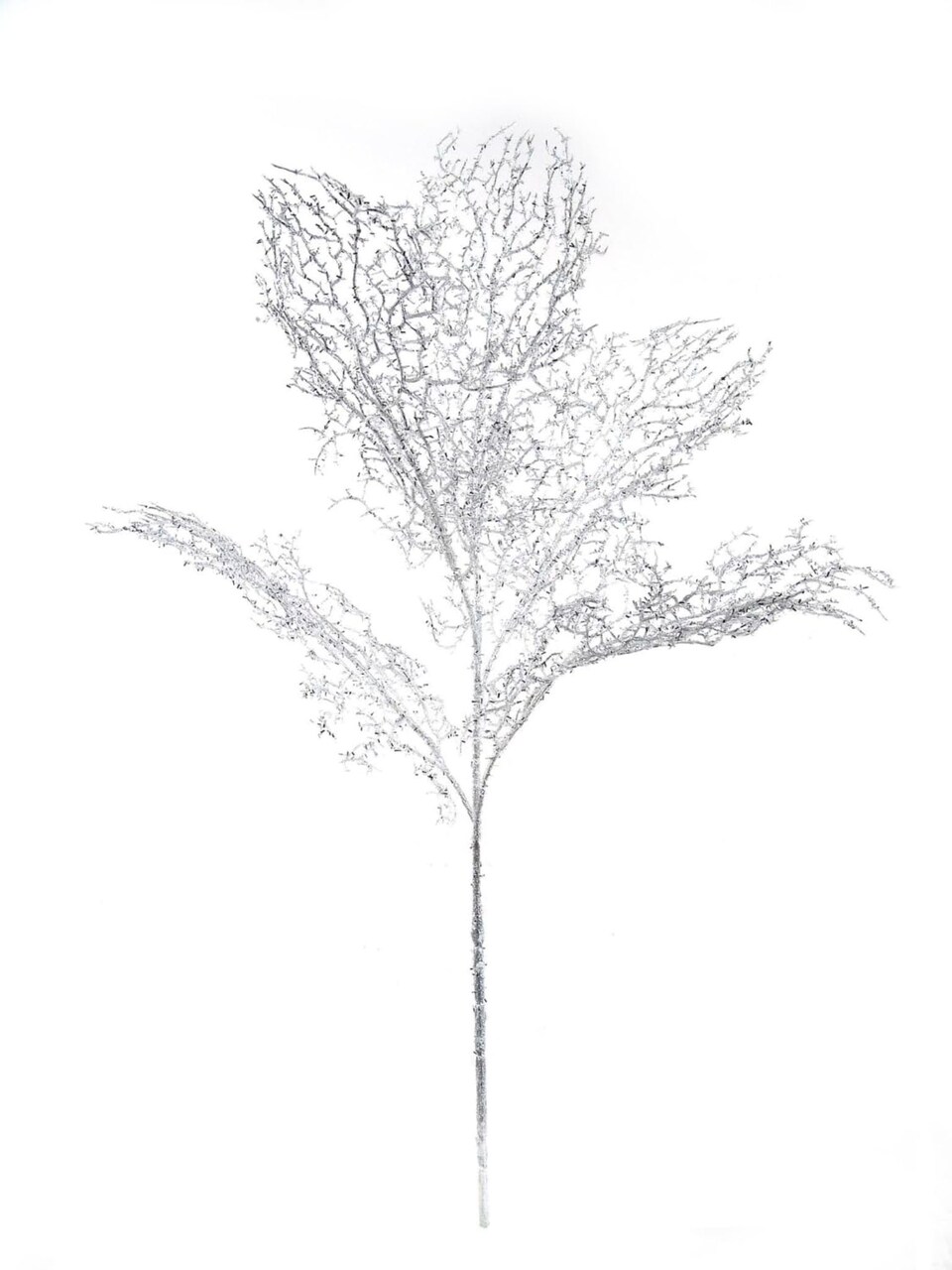 30" Silver Glitter Coral Fern Spray - Set of 2, Elegant Holiday Accents, Ideal for Christmas Decor & Floral Arrangements - Perfect for Home, Office - 2024 Christmas Collection, Floral Home by Artificial Flowers